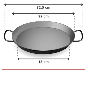 Padella per Paella o Pentola per Paella di 22 cm