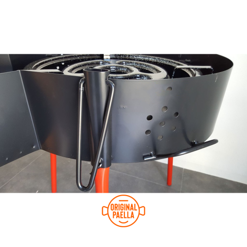 Custodia antincendio aperta, parabrezza e barbecue