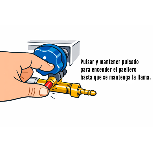 Paellero a gas professionale 50 cm bruciatore professionale