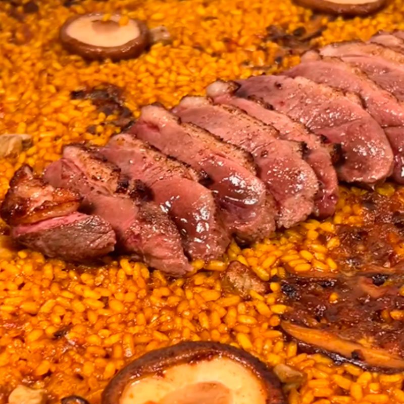 Ricetta di _comeydisfruta_: Riso con magret d'anatra, funghi e foie