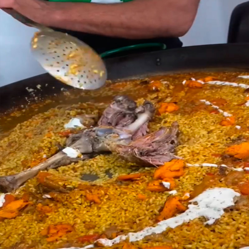 Ricetta di @laninavalenciana: Riso con spalla di agnello, patate dolci al forno e aioli di pere