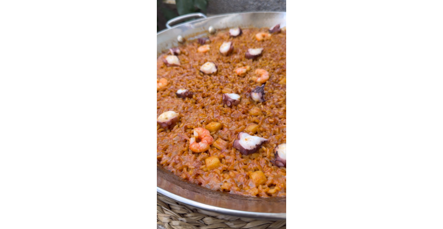 Ricetta di @elchefkent: Riso con polpo e gamberi rossi