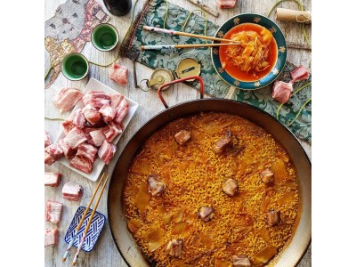 Ricetta @ricepaella: riso kimchi con costolette di maiale