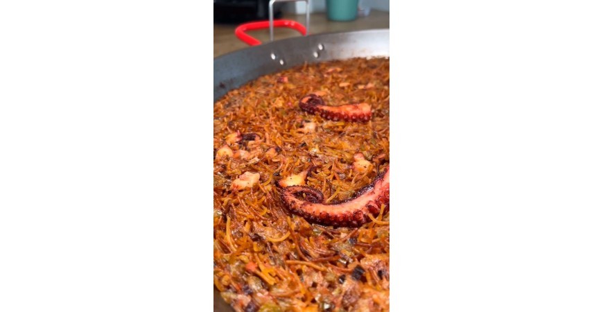 Ricetta di _comeydisfruta_: Fideua di polpo e porri