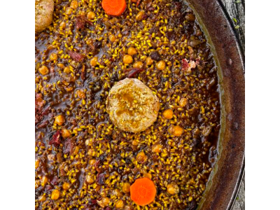 Receta de @cris_riceandmeal: arroz seco de puchero y pelotas de navidad
